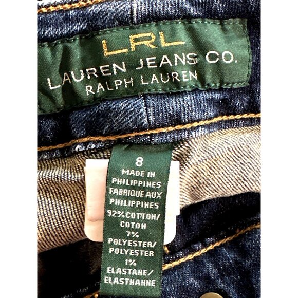 LRL Lauren Ralph Lauren Heritage Jeans Women Size 8 Mid Rise Straight Leg Blue - Picture 6 of 8